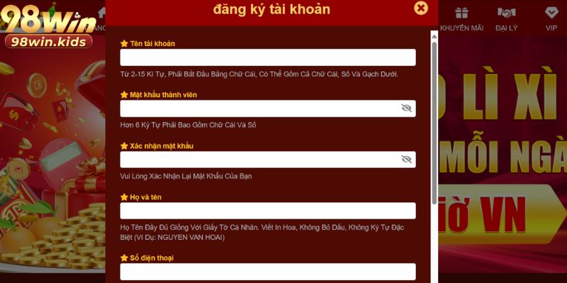 Đăng Ký 98win - Hướng Dẫn Các Bước Và Lưu Ý Cần Biết 5 Một số trường hợp không thể đăng ký thành viên tại nhà cái